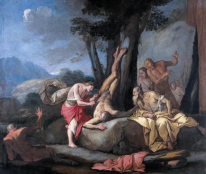 CARPIONI, Giulio Giulio Apollo and Marsyas Germany oil painting art